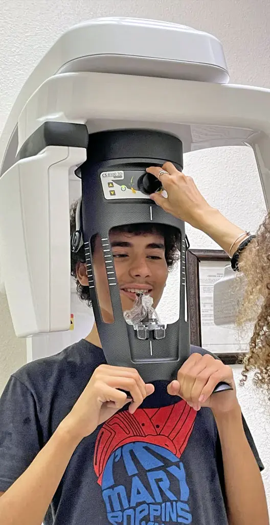 Patient receiving a 3D cone beam scan at Stone Oak Family Dentistry